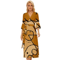 Mazipoodles In The Frame - Brown Midsummer Wrap Dress by Mazipoodles