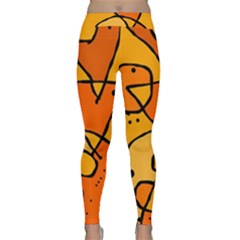 Mazipoodles In The Frame - Orange Classic Yoga Leggings by Mazipoodles