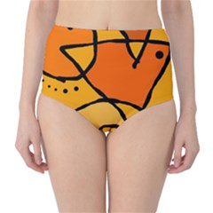 Mazipoodles In The Frame - Orange Classic High-waist Bikini Bottoms by Mazipoodles