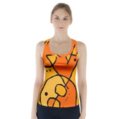 Mazipoodles In The Frame - Orange Racer Back Sports Top by Mazipoodles