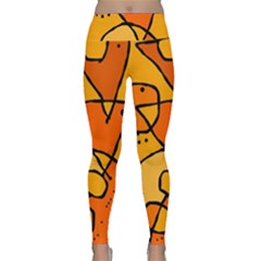 Mazipoodles In The Frame - Orange Lightweight Velour Classic Yoga Leggings by Mazipoodles