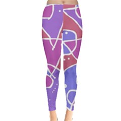 Mazipoodles In The Frame  - Pink Purple Leggings  by Mazipoodles