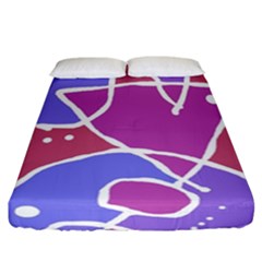 Mazipoodles In The Frame  - Pink Purple Fitted Sheet (california King Size) by Mazipoodles