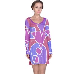 Mazipoodles In The Frame  - Pink Purple Long Sleeve Nightdress by Mazipoodles