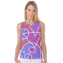 Mazipoodles In The Frame  - Pink Purple Women s Basketball Tank Top by Mazipoodles