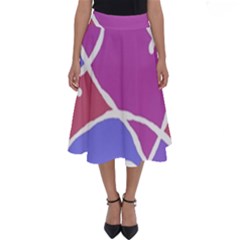 Mazipoodles In The Frame  - Pink Purple Perfect Length Midi Skirt by Mazipoodles