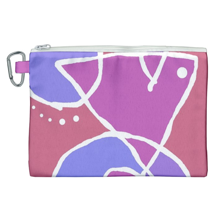 Mazipoodles In The Frame  - Pink Purple Canvas Cosmetic Bag (XL)