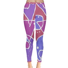 Mazipoodles In The Frame  - Pink Purple Inside Out Leggings by Mazipoodles