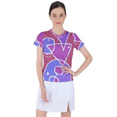 Mazipoodles In The Frame  - Pink Purple Women s Sports Top by Mazipoodles