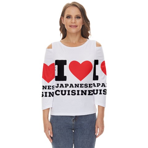 I Love Japanese Cuisine Cut Out Wide Sleeve Top by ilovewhateva