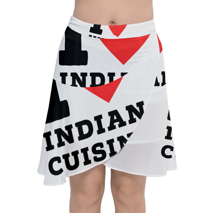 I love Indian cuisine Chiffon Wrap Front Skirt