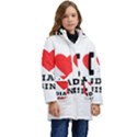 I love Indian cuisine Kids  Hooded Longline Puffer Jacket View1