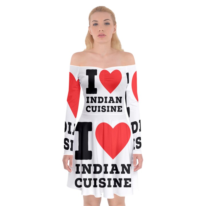 I love Indian cuisine Off Shoulder Skater Dress