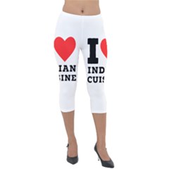 I Love Indian Cuisine Lightweight Velour Capri Leggings  by ilovewhateva