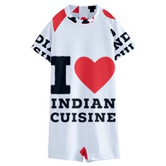 I Love Indian Cuisine Kids  Boyleg Half Suit Swimwear by ilovewhateva