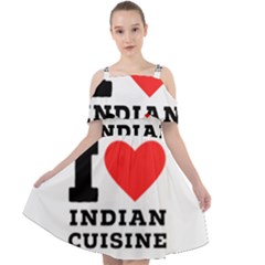 I Love Indian Cuisine Cut Out Shoulders Chiffon Dress by ilovewhateva