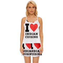 I Love Indian Cuisine Satin Pajama Short Set by ilovewhateva