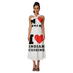 I Love Indian Cuisine Sleeveless Cross Front Cocktail Midi Chiffon Dress by ilovewhateva