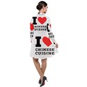 I love Chinese cuisine Long Sleeve Chiffon Shirt Dress View2