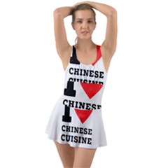 I Love Chinese Cuisine Ruffle Top Dress Swimsuit by ilovewhateva