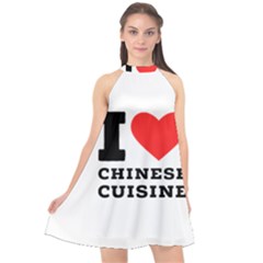 I Love Chinese Cuisine Halter Neckline Chiffon Dress  by ilovewhateva