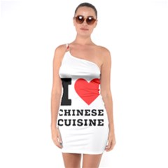 I Love Chinese Cuisine One Shoulder Ring Trim Bodycon Dress by ilovewhateva