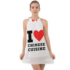 I Love Chinese Cuisine Halter Tie Back Chiffon Dress by ilovewhateva