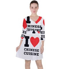 I Love Chinese Cuisine Quarter Sleeve Ruffle Waist Dress by ilovewhateva