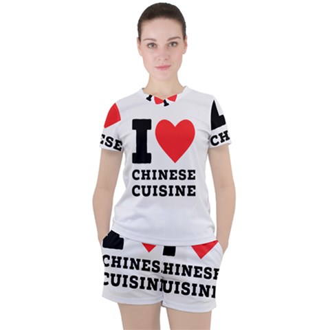 I Love Chinese Cuisine Women s Tee And Shorts Set by ilovewhateva