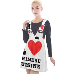 I Love Chinese Cuisine Plunge Pinafore Velour Dress by ilovewhateva