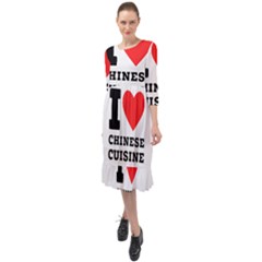 I Love Chinese Cuisine Ruffle End Midi Chiffon Dress by ilovewhateva