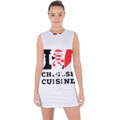 I Love Chinese Cuisine Lace Up Front Bodycon Dress by ilovewhateva