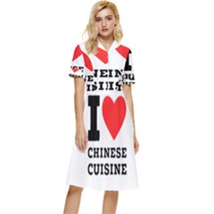 I Love Chinese Cuisine Button Top Knee Length Dress by ilovewhateva