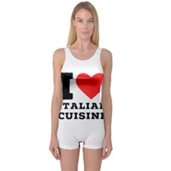 I Love Italian Cuisine One Piece Boyleg Swimsuit by ilovewhateva