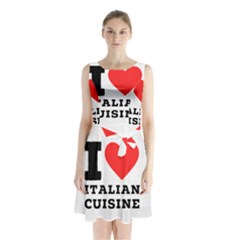 I Love Italian Cuisine Sleeveless Waist Tie Chiffon Dress by ilovewhateva