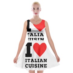 I Love Italian Cuisine Velvet Skater Dress by ilovewhateva