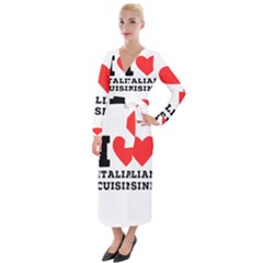 I Love Italian Cuisine Velvet Maxi Wrap Dress by ilovewhateva