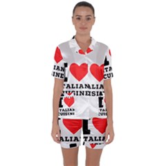 I Love Italian Cuisine Satin Short Sleeve Pajamas Set by ilovewhateva