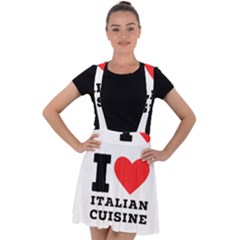 I Love Italian Cuisine Velvet Suspender Skater Skirt by ilovewhateva