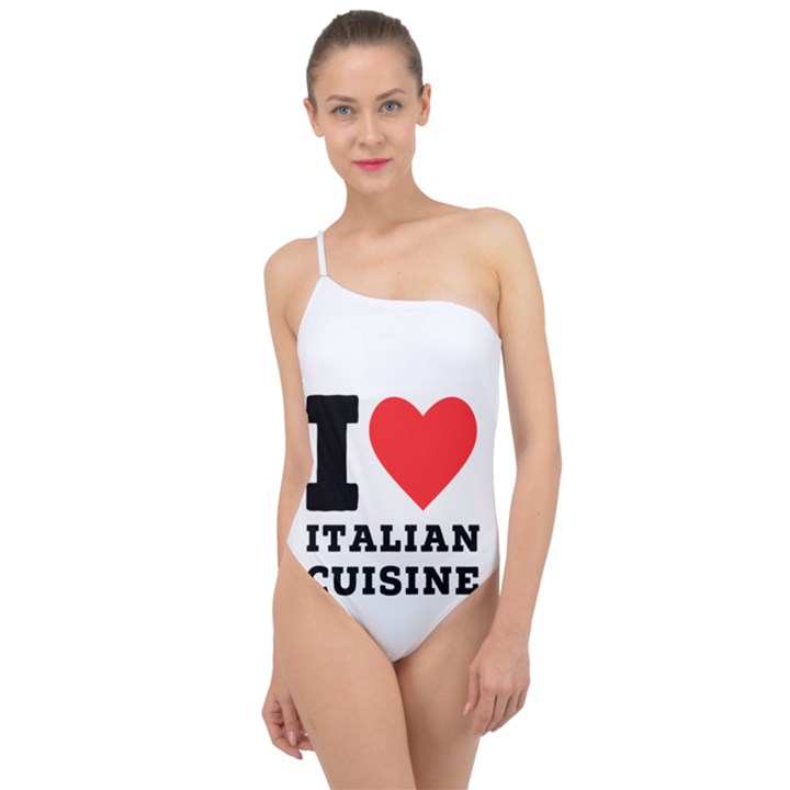 I love Italian cuisine Classic One Shoulder Swimsuit