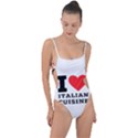 I love Italian cuisine Tie Strap One Piece Swimsuit View1