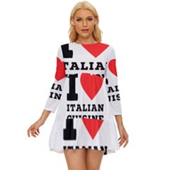 I Love Italian Cuisine Long Sleeve Babydoll Dress by ilovewhateva