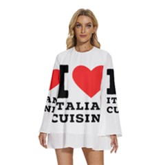 I Love Italian Cuisine Round Neck Long Sleeve Bohemian Style Chiffon Mini Dress by ilovewhateva