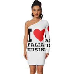 I Love Italian Cuisine Long Sleeve One Shoulder Mini Dress by ilovewhateva