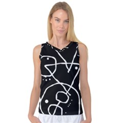 Mazipoodles In The Frame - Black White Women s Basketball Tank Top by Mazipoodles