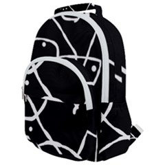 Mazipoodles In The Frame - Black White Rounded Multi Pocket Backpack by Mazipoodles