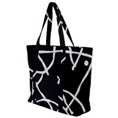 Mazipoodles In The Frame - Black White Zip Up Canvas Bag by Mazipoodles