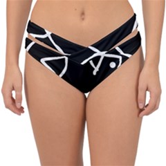 Mazipoodles In The Frame - Black White Double Strap Halter Bikini Bottoms by Mazipoodles