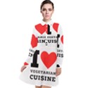 I love vegetarian cuisine  Long Sleeve Chiffon Shirt Dress View1