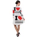 I love vegetarian cuisine  Long Sleeve Chiffon Shirt Dress View2